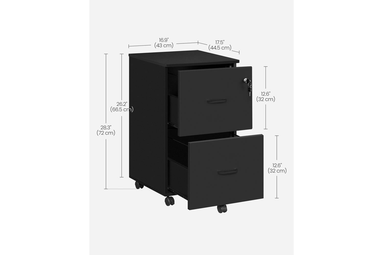 File Cabinet | Filing Cabinet | Black | 2 Drawer-4
