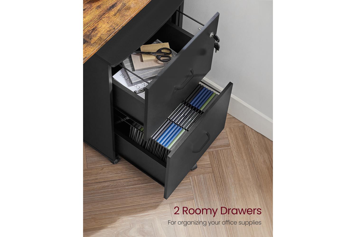File Cabinet | Filing Cabinet | Black | 2 Drawer-5