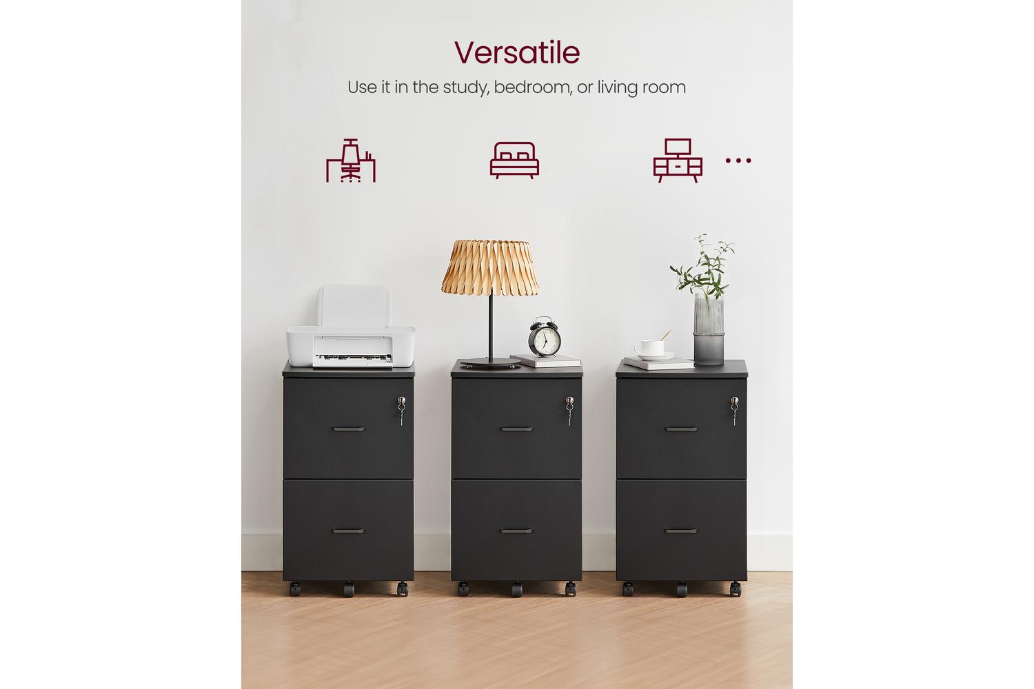 File Cabinet | Filing Cabinet | Black | 2 Drawer-6