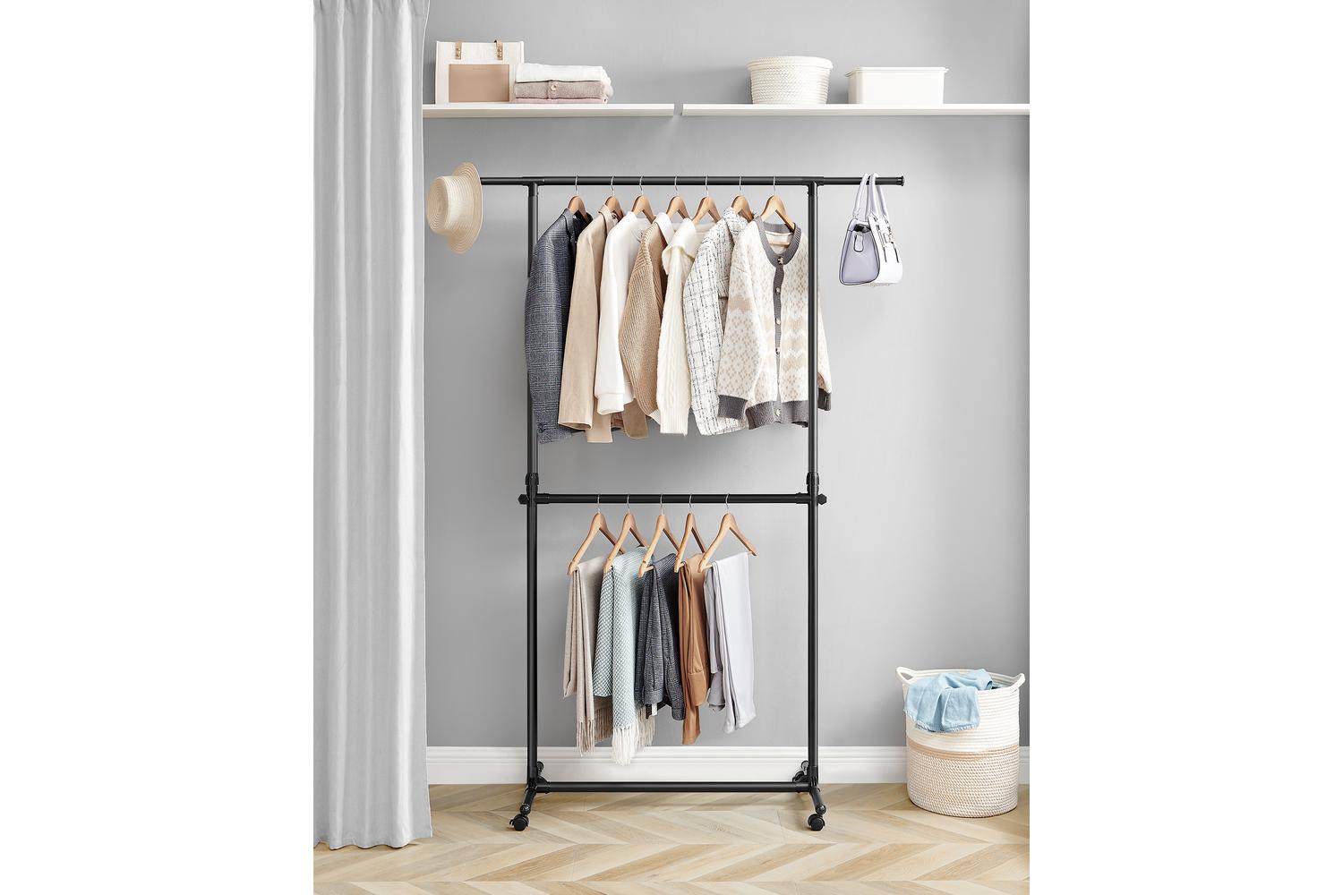 Coat Rack | Double Clothes Rail | Steel | Adjustable Size-2