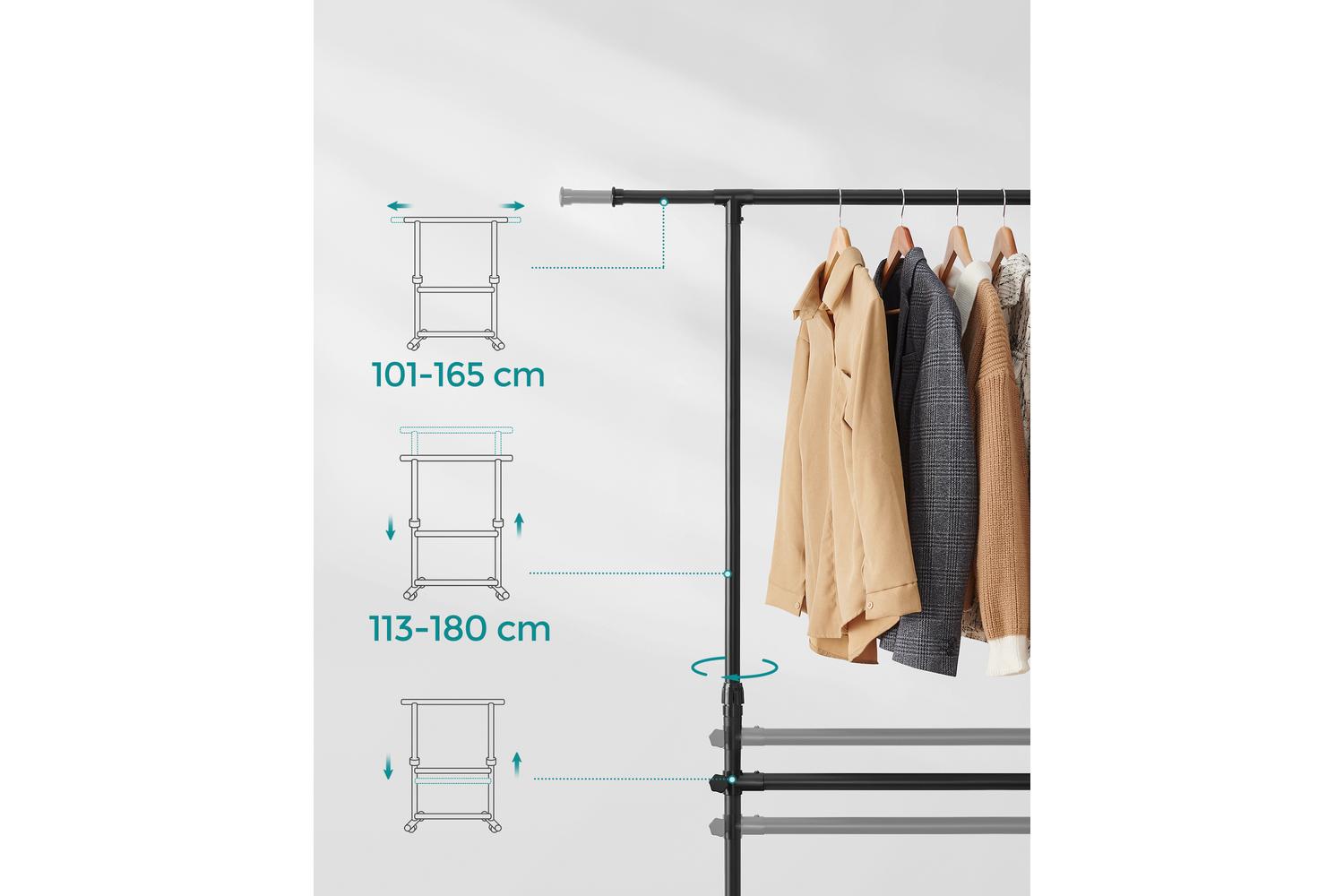 Coat Rack | Double Clothes Rail | Steel | Adjustable Size-5