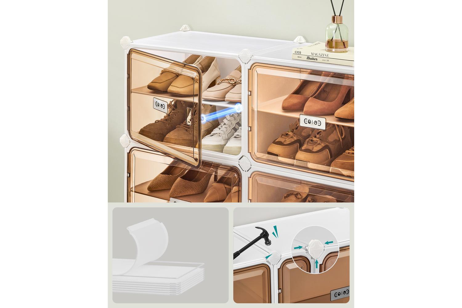 Shoe Rack | Storage Unit | Plastic & Steel | 2 Tiers-4