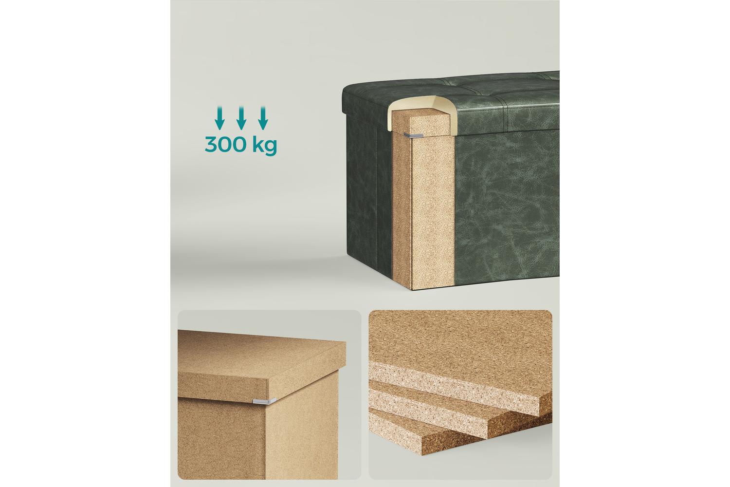 Storage Ottoman | Storage Bench | Mdf & Synthetic Leather | 76 X 38 X 38 Cm-3
