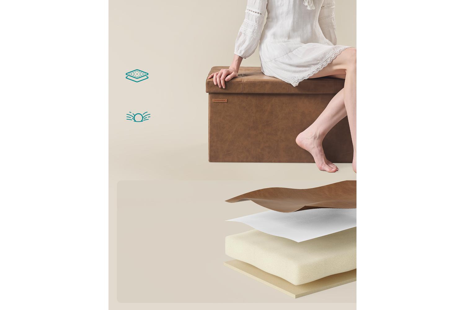 Storage Ottoman | Storage Bench | Synthetic Leather | 76cm-4