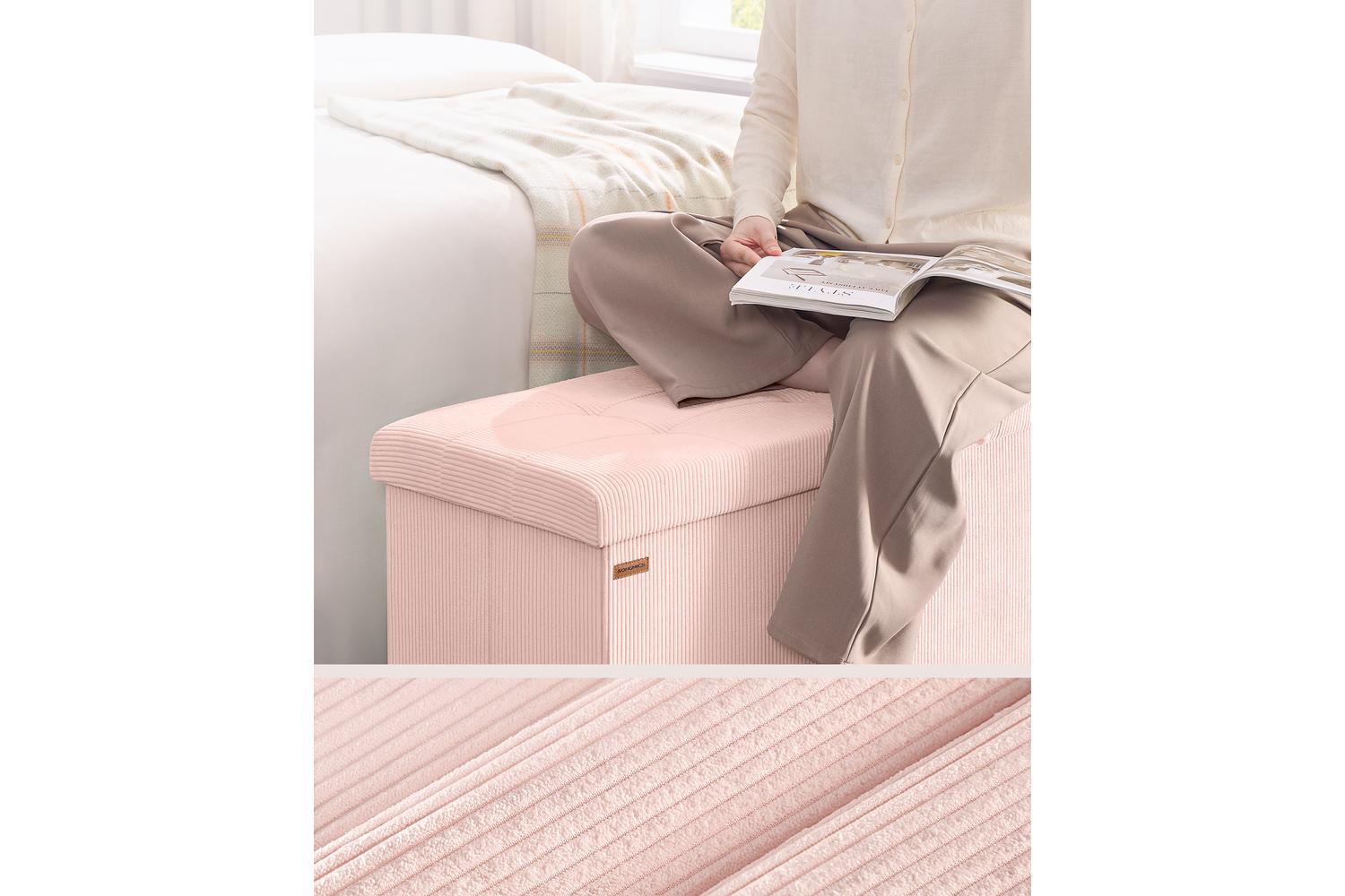 Storage Ottoman | Storage Bench | Corduroy | 38 X 76 X 38 Cm-3