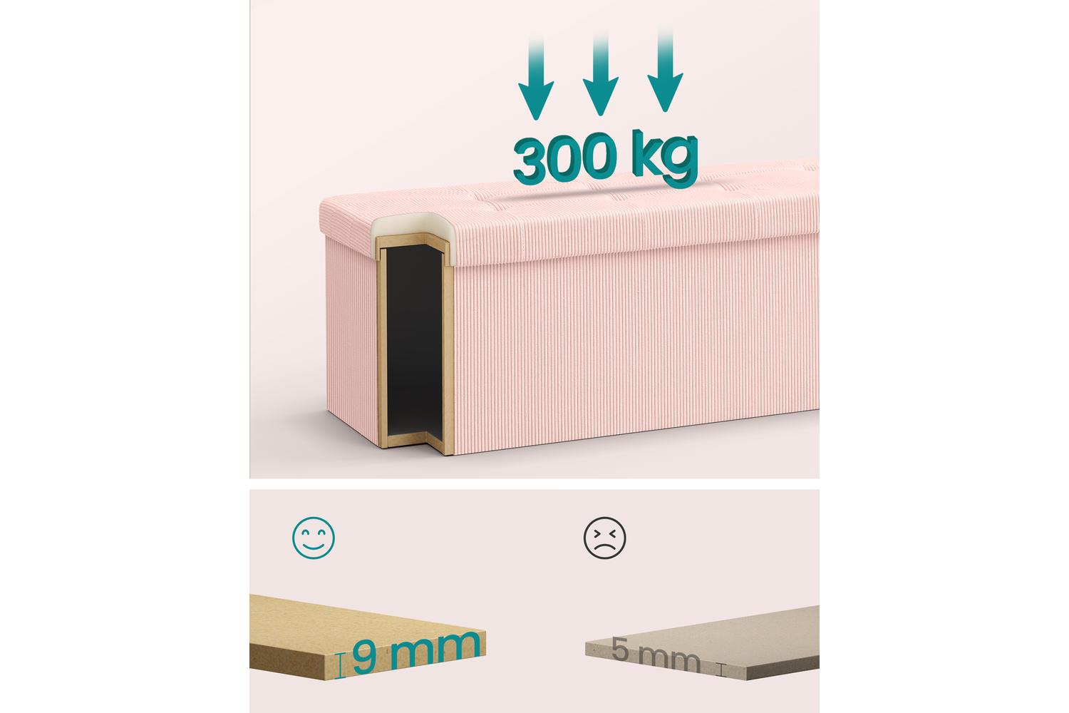 Storage Ottoman | Storage Bench | Corduroy | 38 X 76 X 38 Cm-4