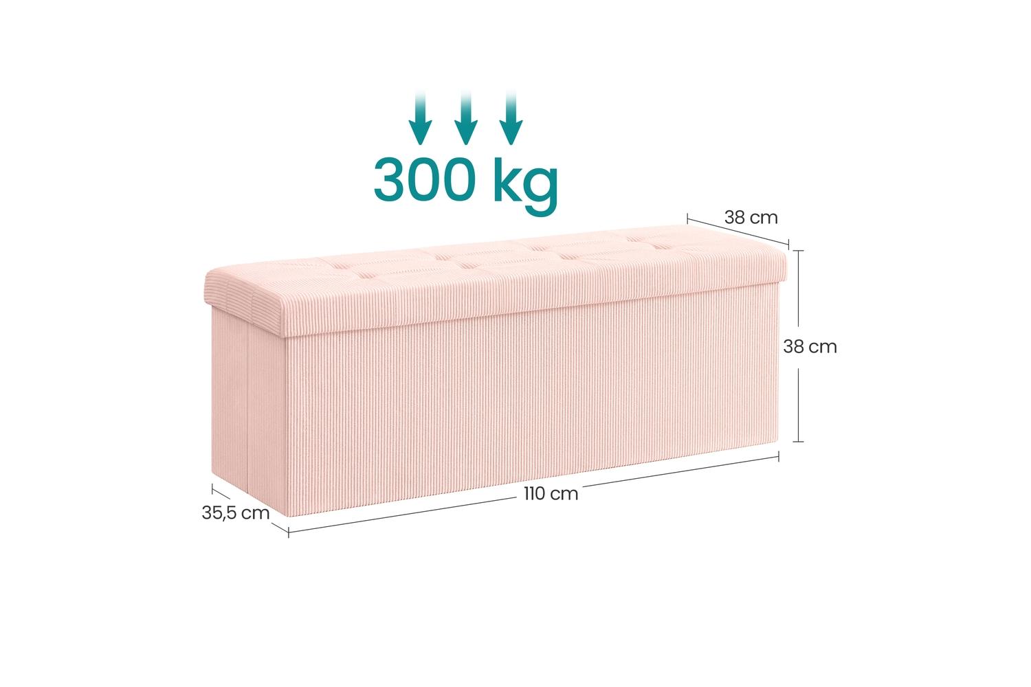Storage Ottoman | Storage Bench | Corduroy | 110 X 38 Cm-2