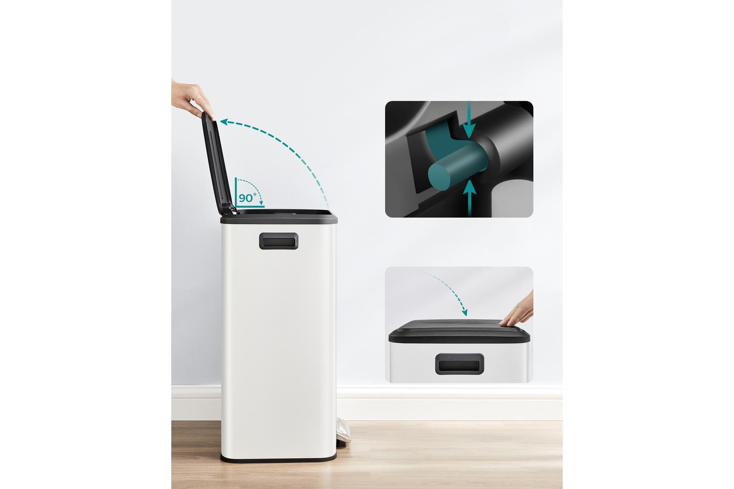 Songmics Trash Can | Pedal Bin | Steel | 40l-3