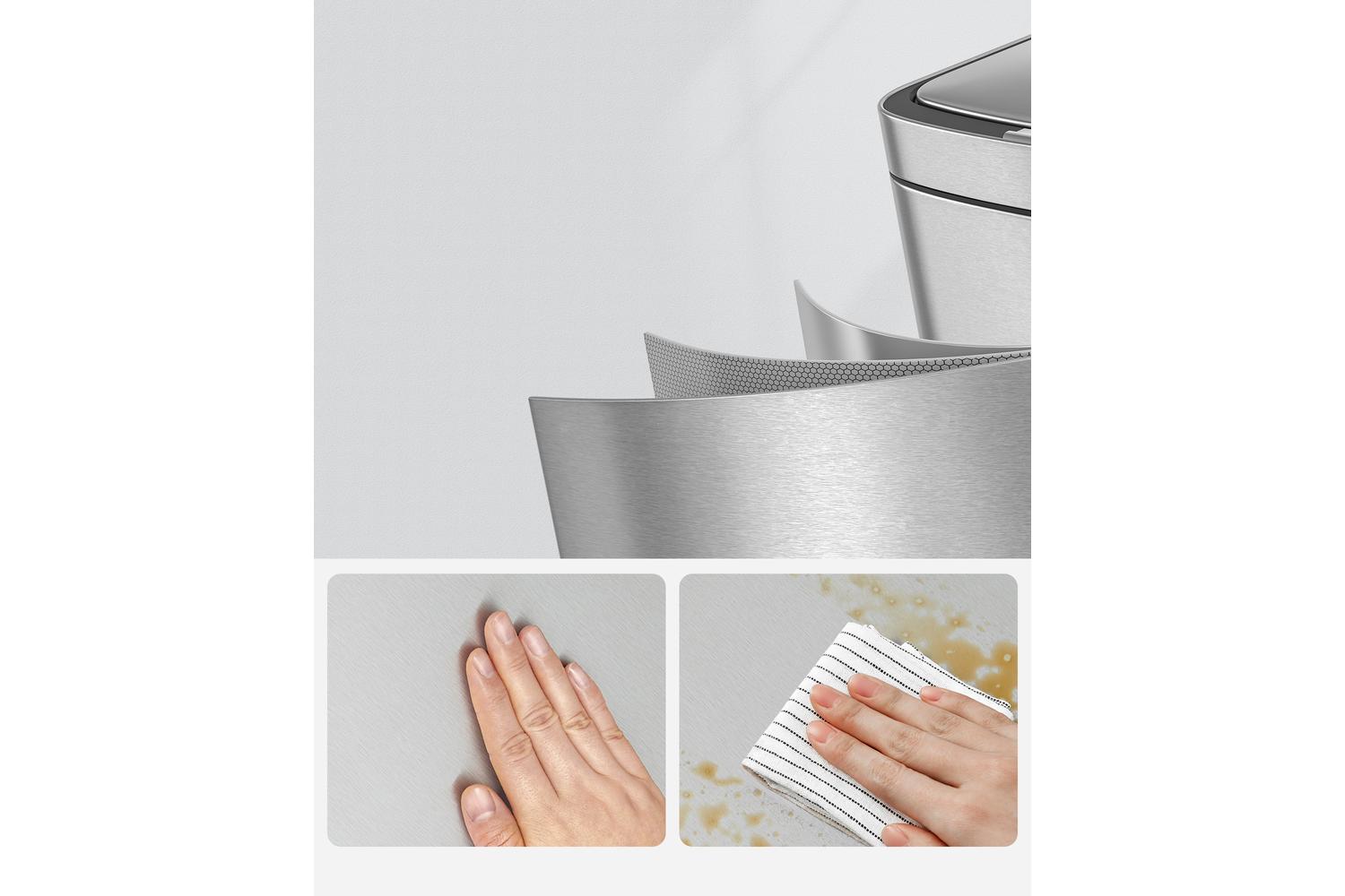 Songmics Trash Can | Rubbish Bin | Steel | 50 Litre-4
