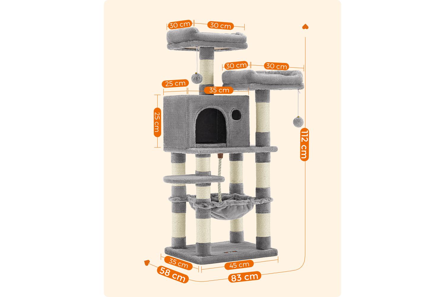 Cat Tree | Cat Tower | Plush & Sisal | 112 Cm-5
