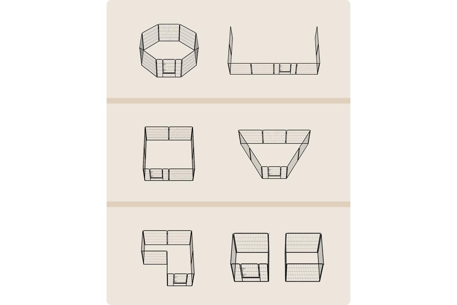 Eight Fences Pet Playpen | Pet Fencing And Containment Systems | Steel | 60 X 60 Cm Panels-2