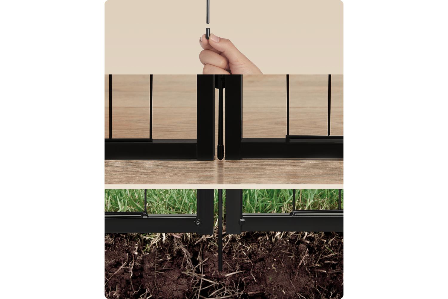 Eight Fences Pet Playpen | Pet Fencing And Containment Systems | Steel | 60 X 60 Cm Panels-4