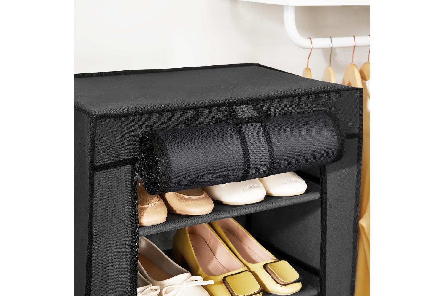 Shoe Rack | Storage Unit | Fabric & Metal | Tall-6