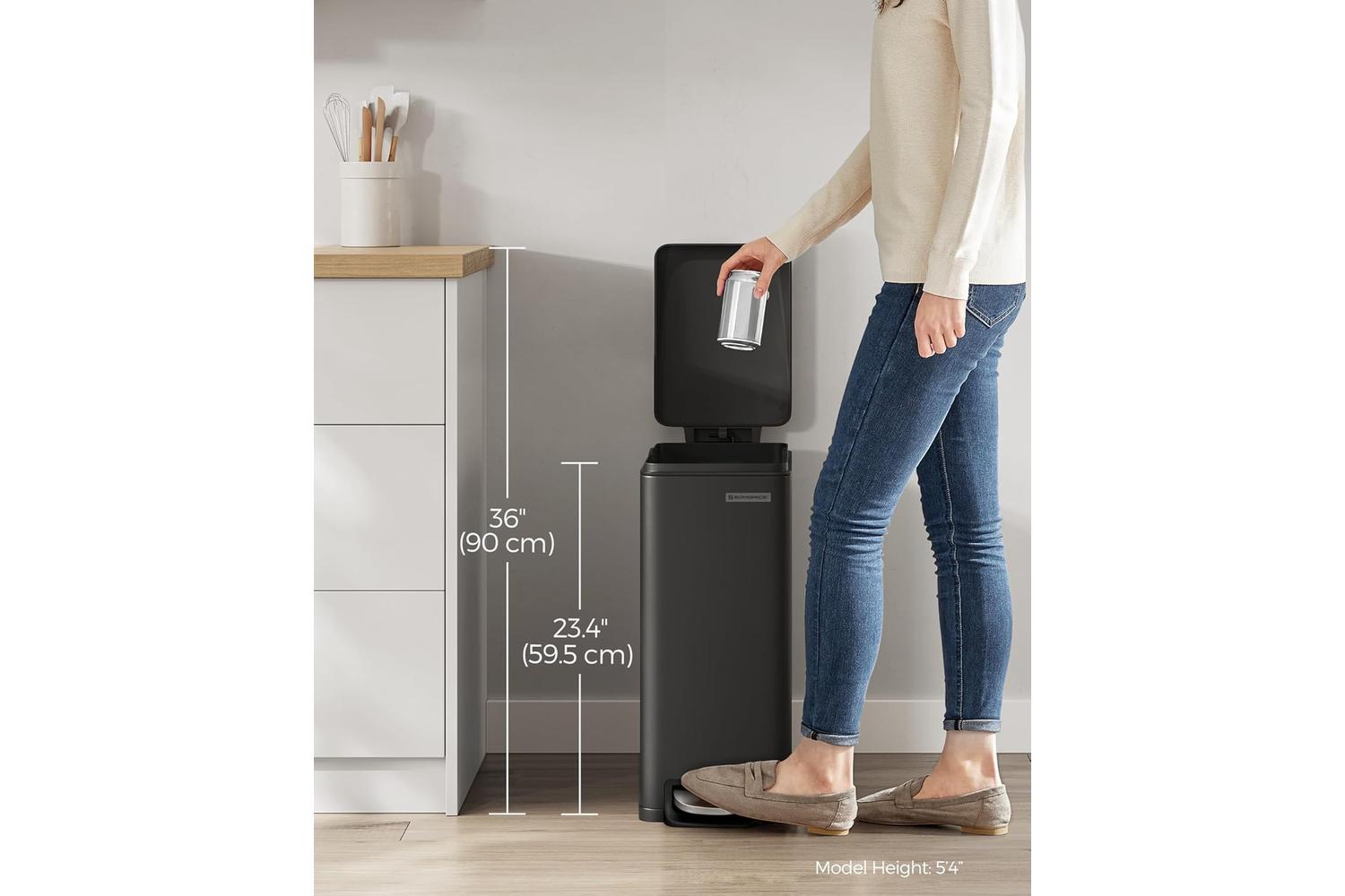 Songmics Trash Can | Rubbish Bin | Steel | 50 L-5