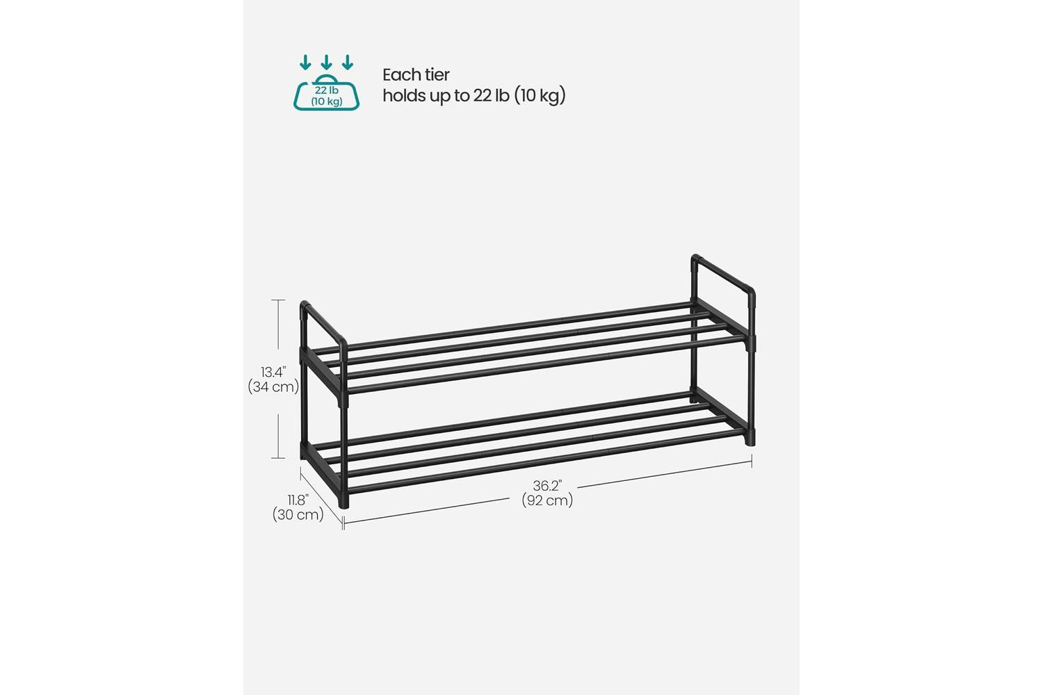 Shoe Rack | Shoe Storage Rack | Metal | 2-tier-2