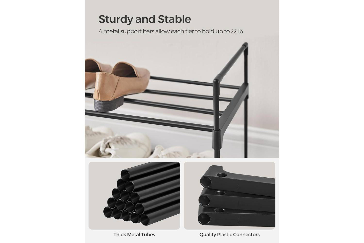 Shoe Rack | Shoe Storage Rack | Metal | 2-tier-4