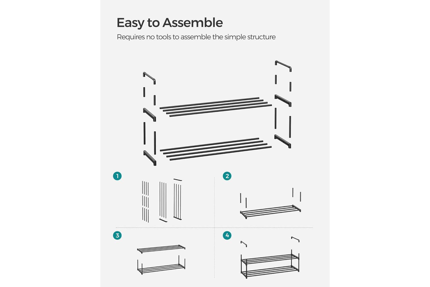 Shoe Rack | Shoe Storage Rack | Metal | 2-tier-5