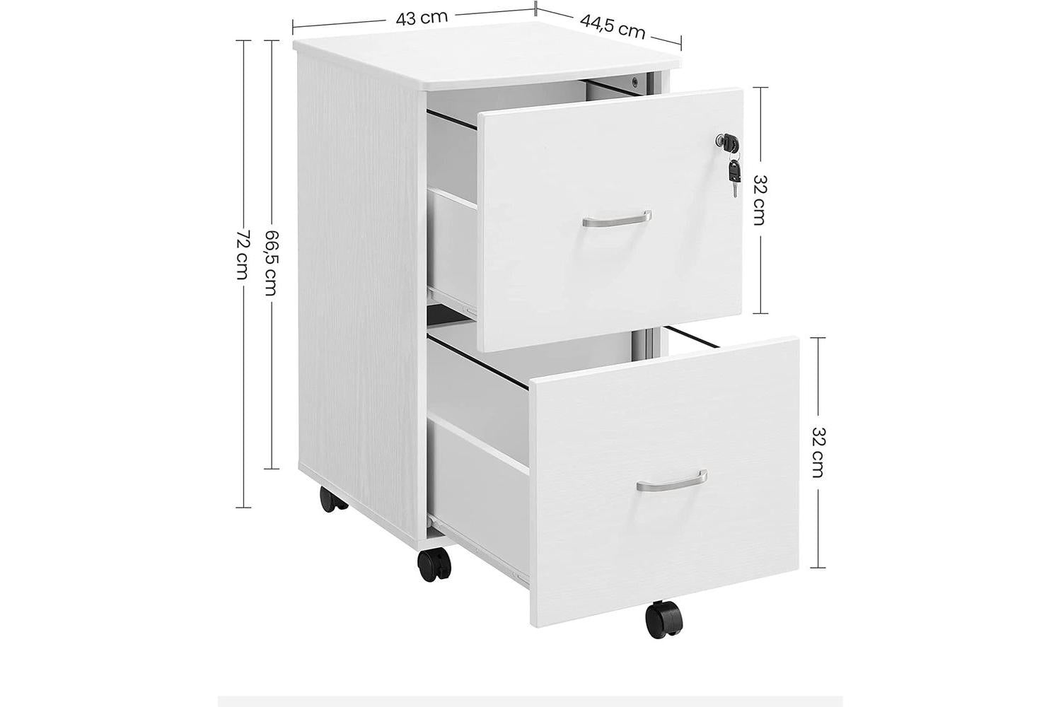 File Cabinet | Filing Cabinet | White | 2 Drawer-2