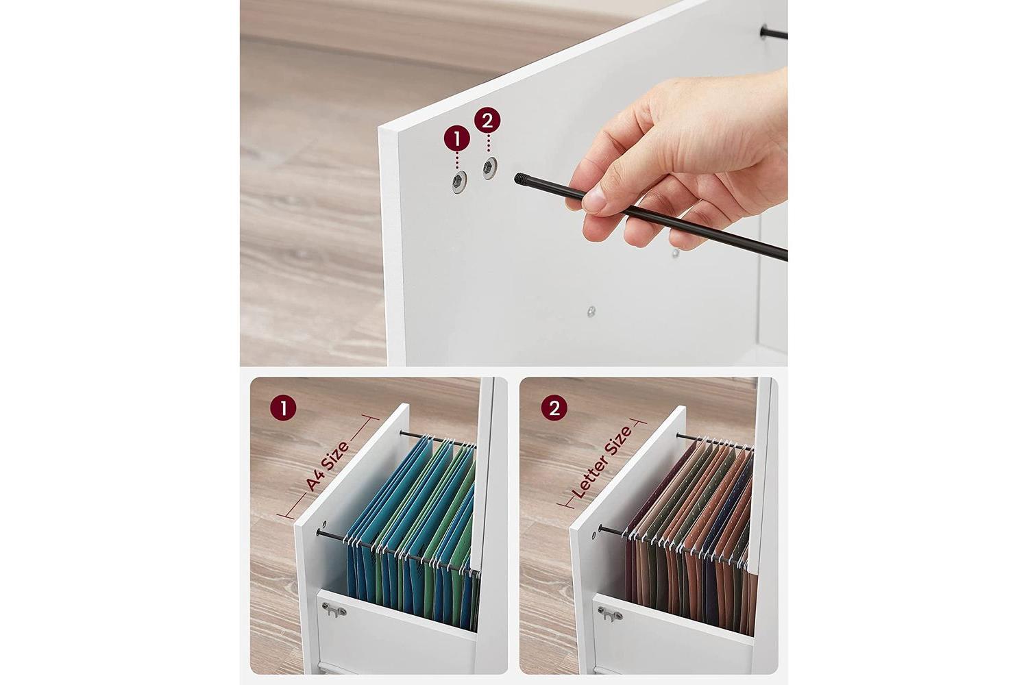 File Cabinet | Filing Cabinet | White | 2 Drawer-5