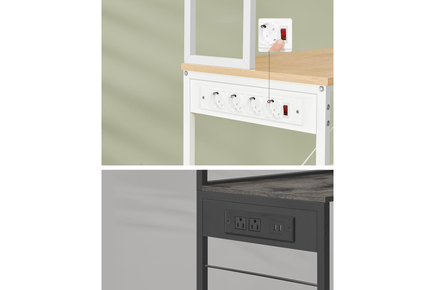 Bakers Rack | Kitchen Storage Rack | Steel And Particle Board | 40 X 80 X 167 Cm-3