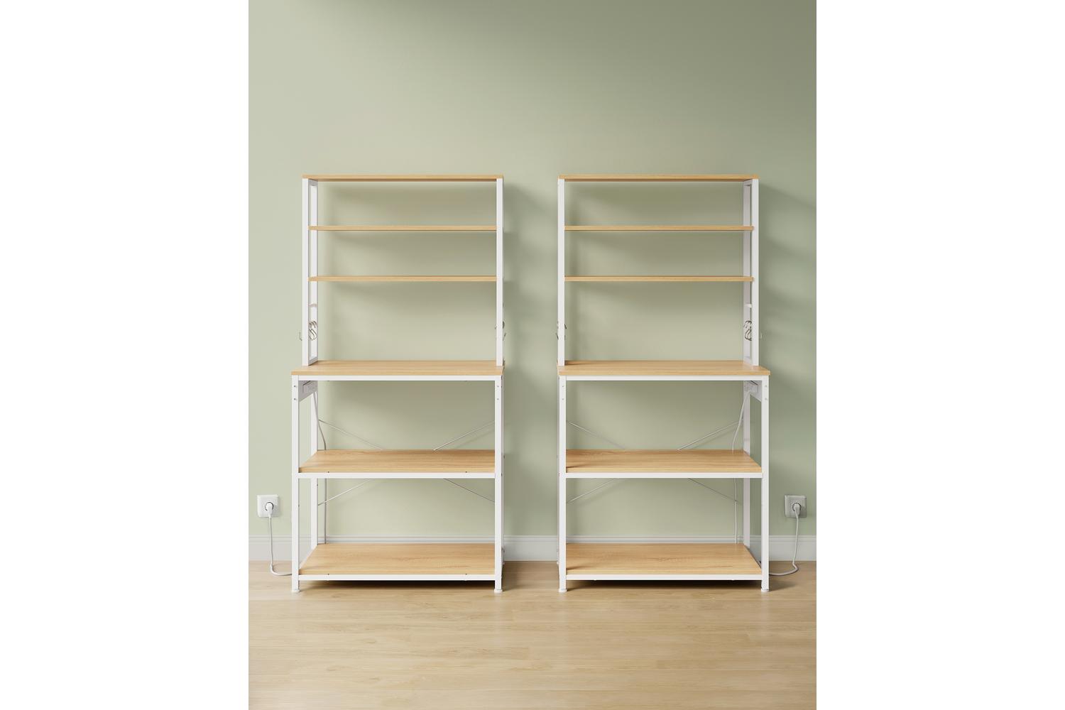 Bakers Rack | Kitchen Storage Rack | Steel And Particle Board | 40 X 80 X 167 Cm-4