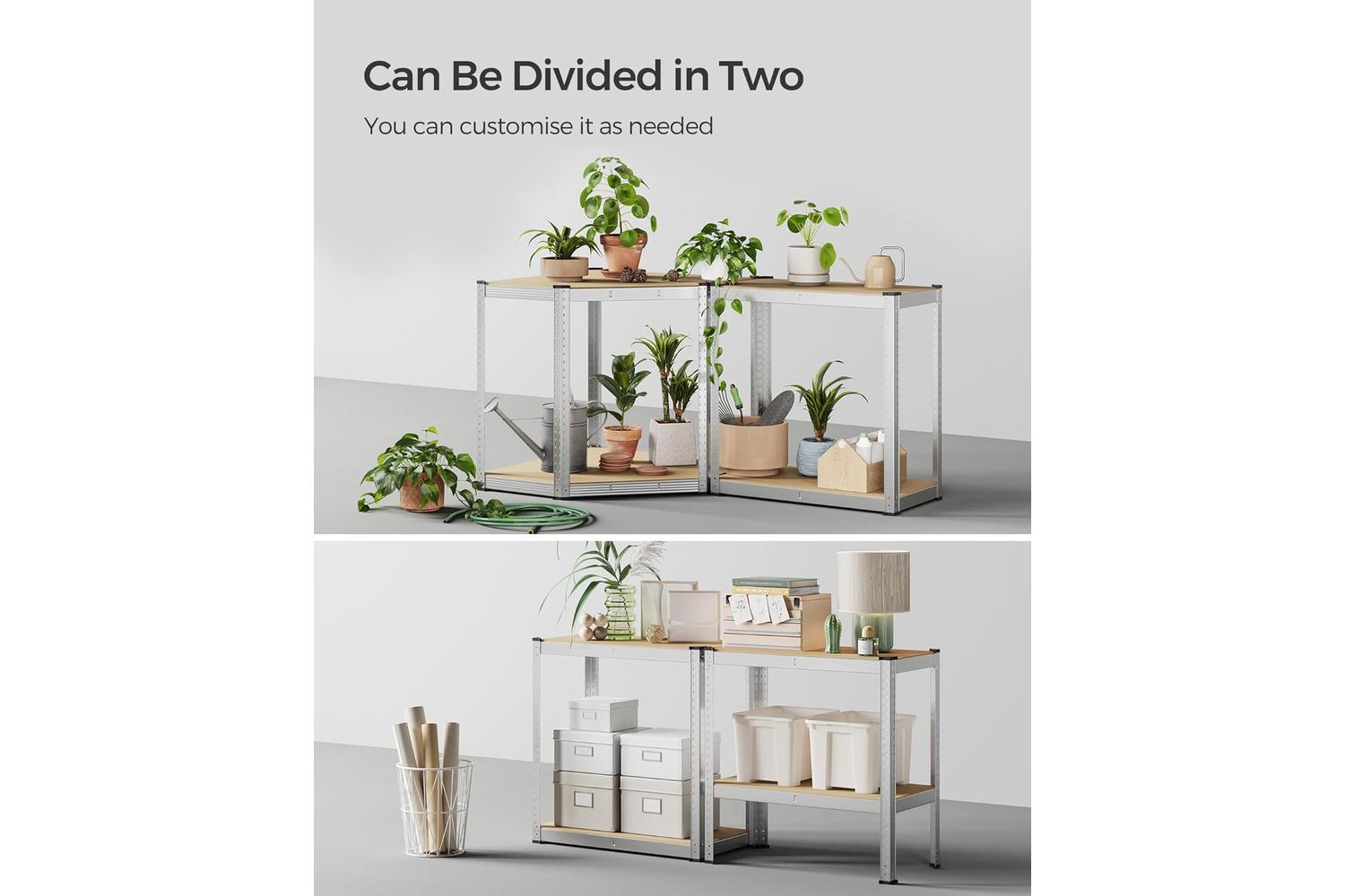 Songmics Shelving | Garage Shelving | Galvanised Steel Frame & Mdf | 150 X 150 X 160 Cm-6