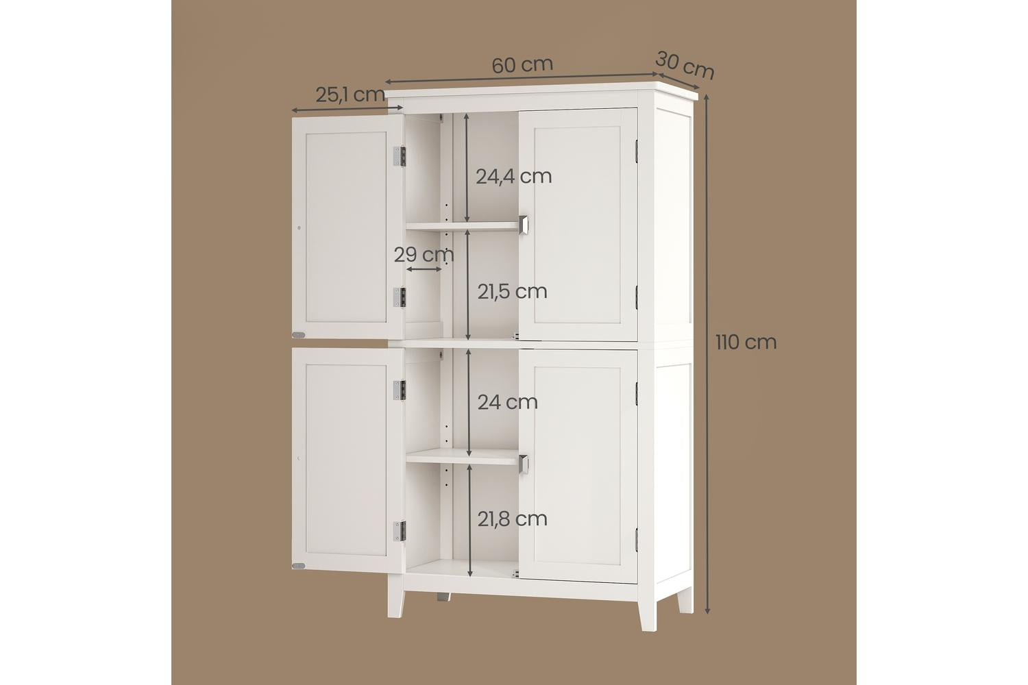 Vasagle Storage Cabinet | Bathroom Storage Unit | 110cm-3