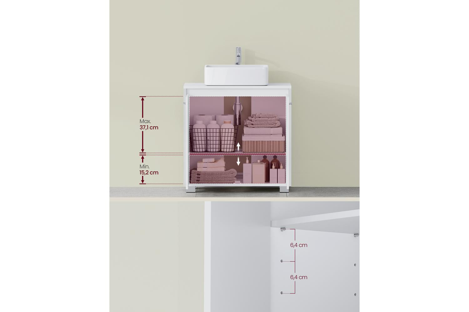 Vasagle Washbasin Cabinet | Bathroom Storage | 60 Cm-3