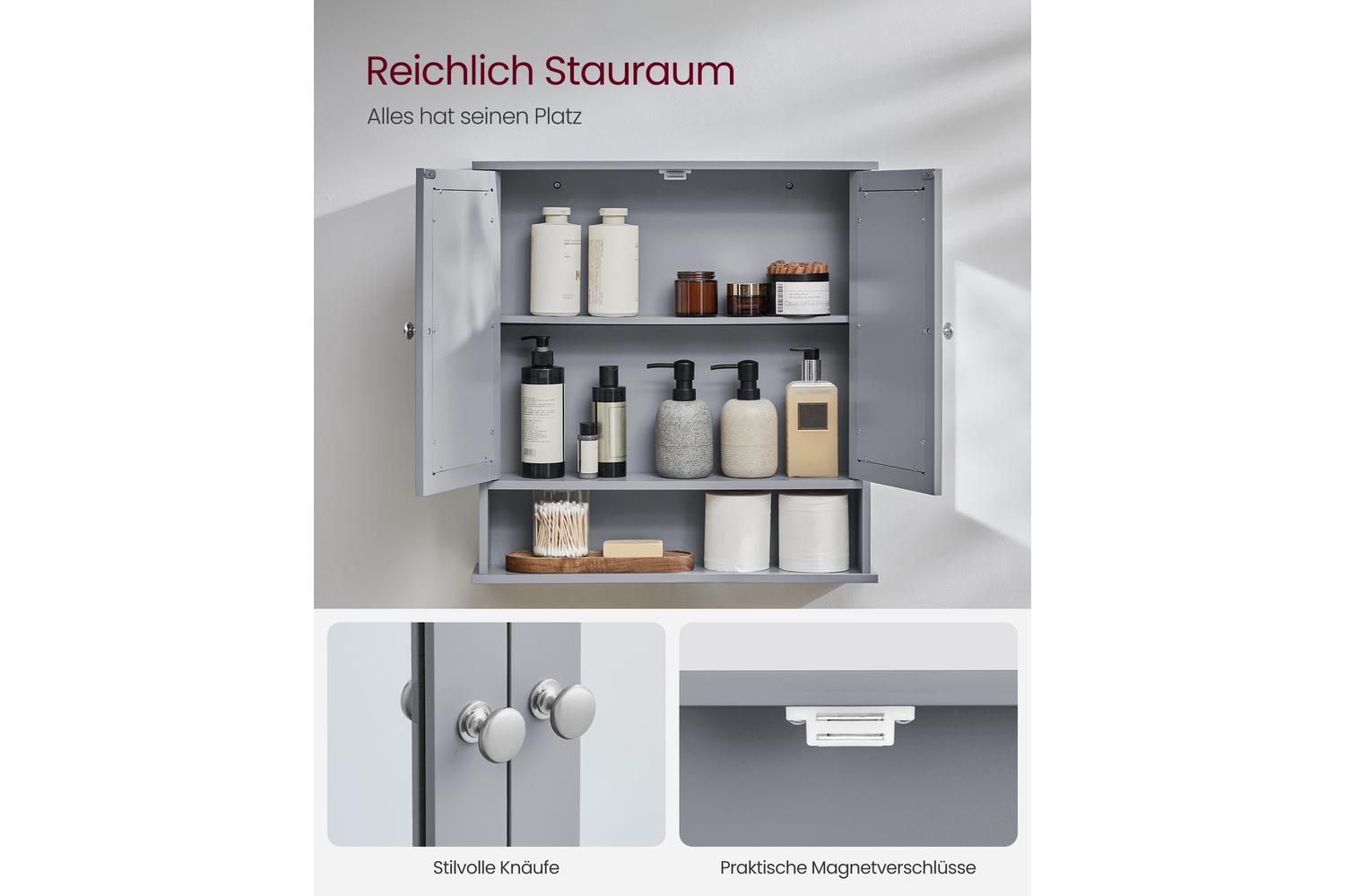 Vasagle Mirror Cabinet | Bathroom Storage | 58.5 Cm-3