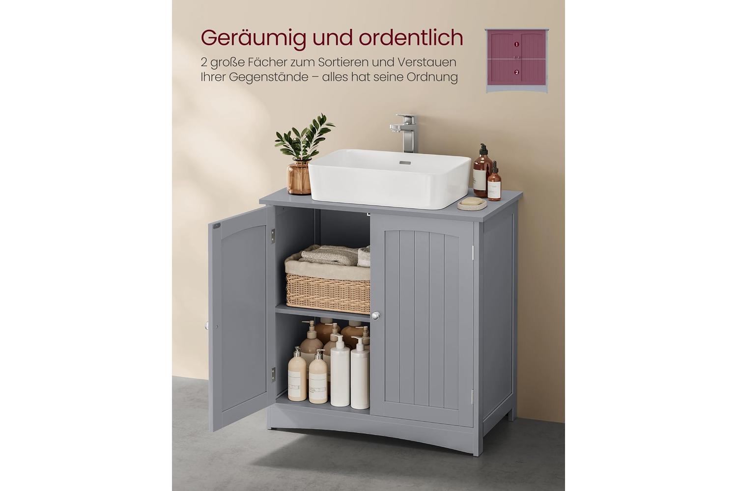 Vasagle Washbasin Cabinet | Bathroom Storage Cabinet | 70 Cm-5