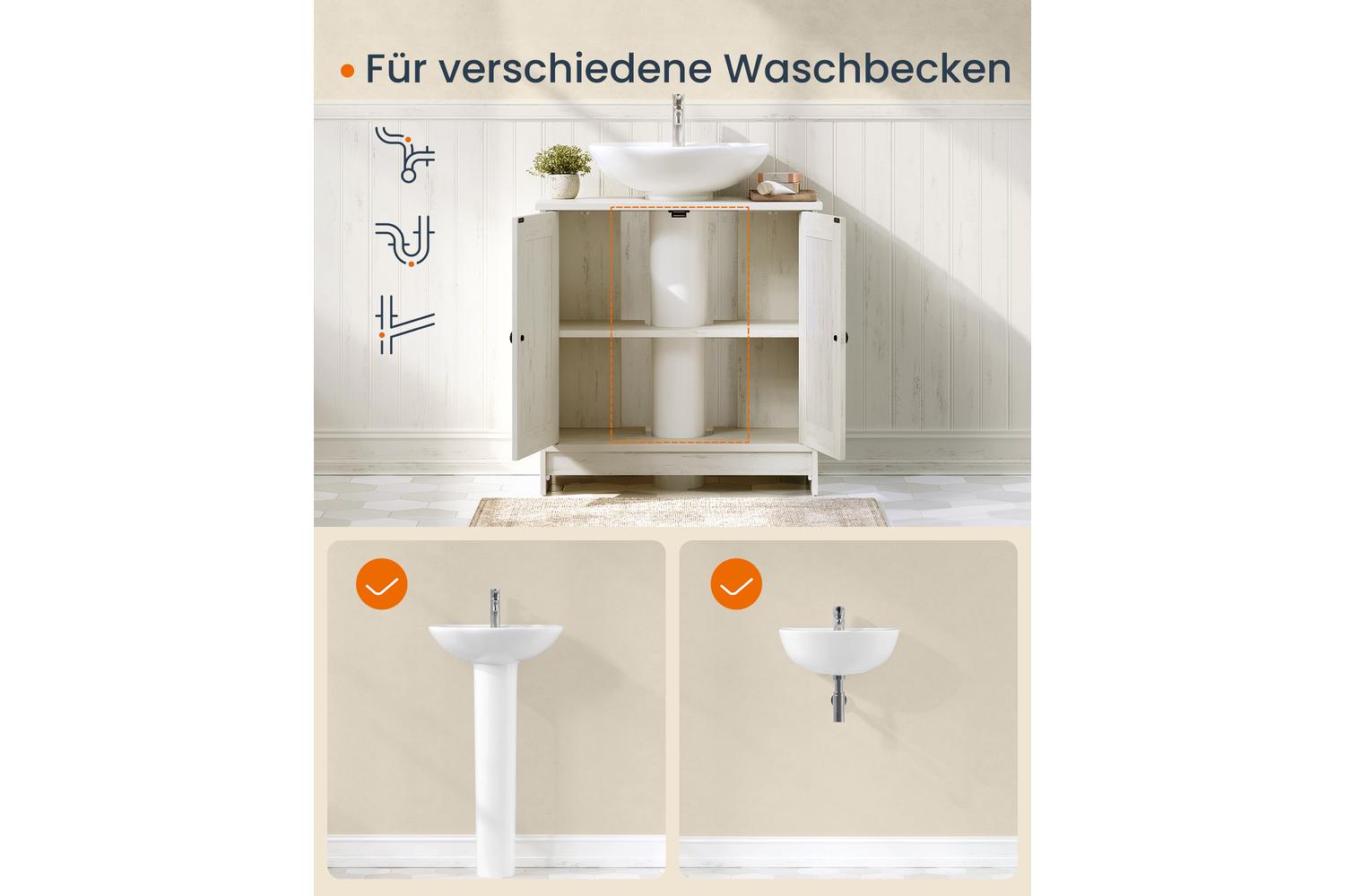 Songmics Home Washbasin Cabinet | Bathroom Storage Cabinet | 60cm-4