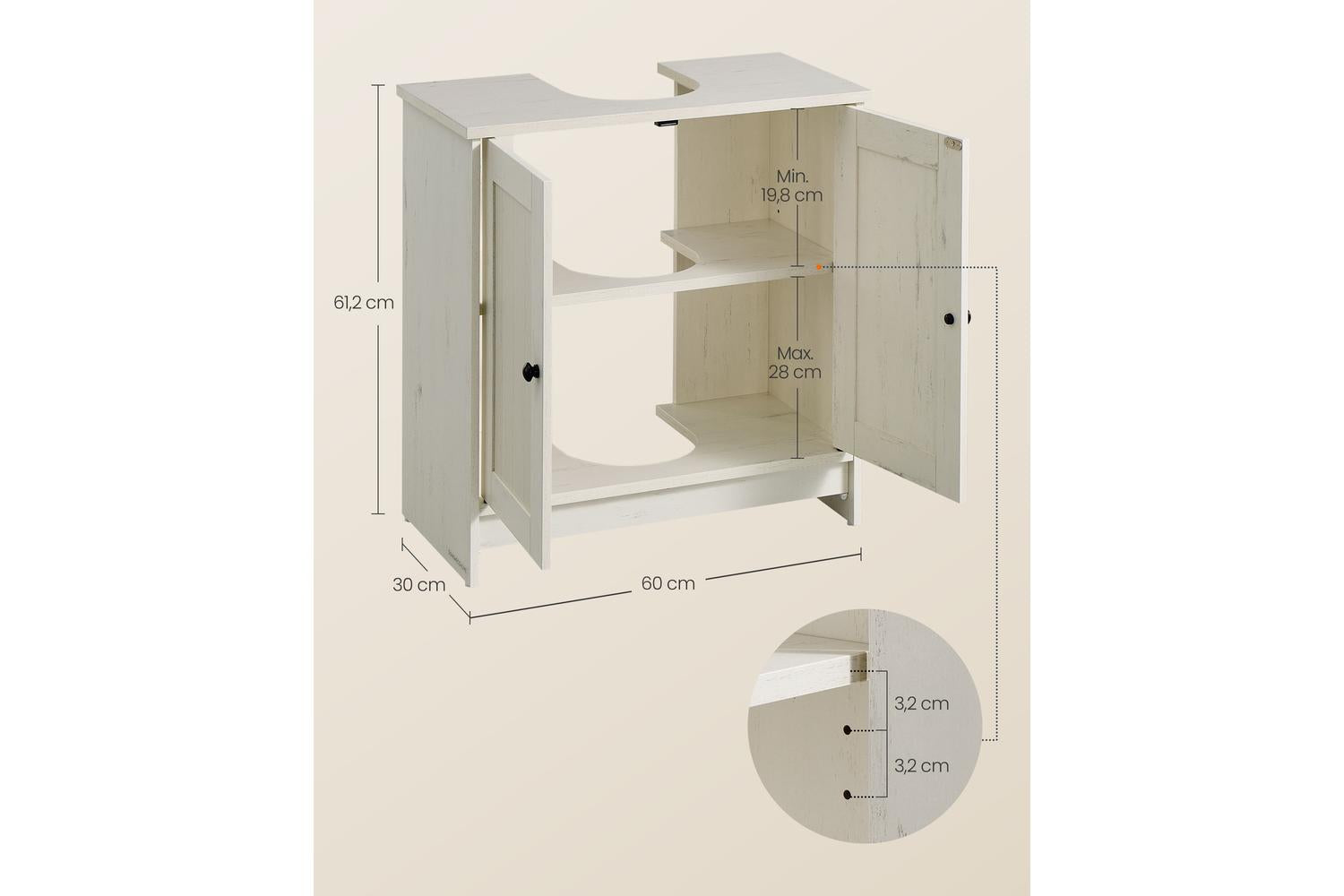 Songmics Home Washbasin Cabinet | Bathroom Storage Cabinet | 60cm-5