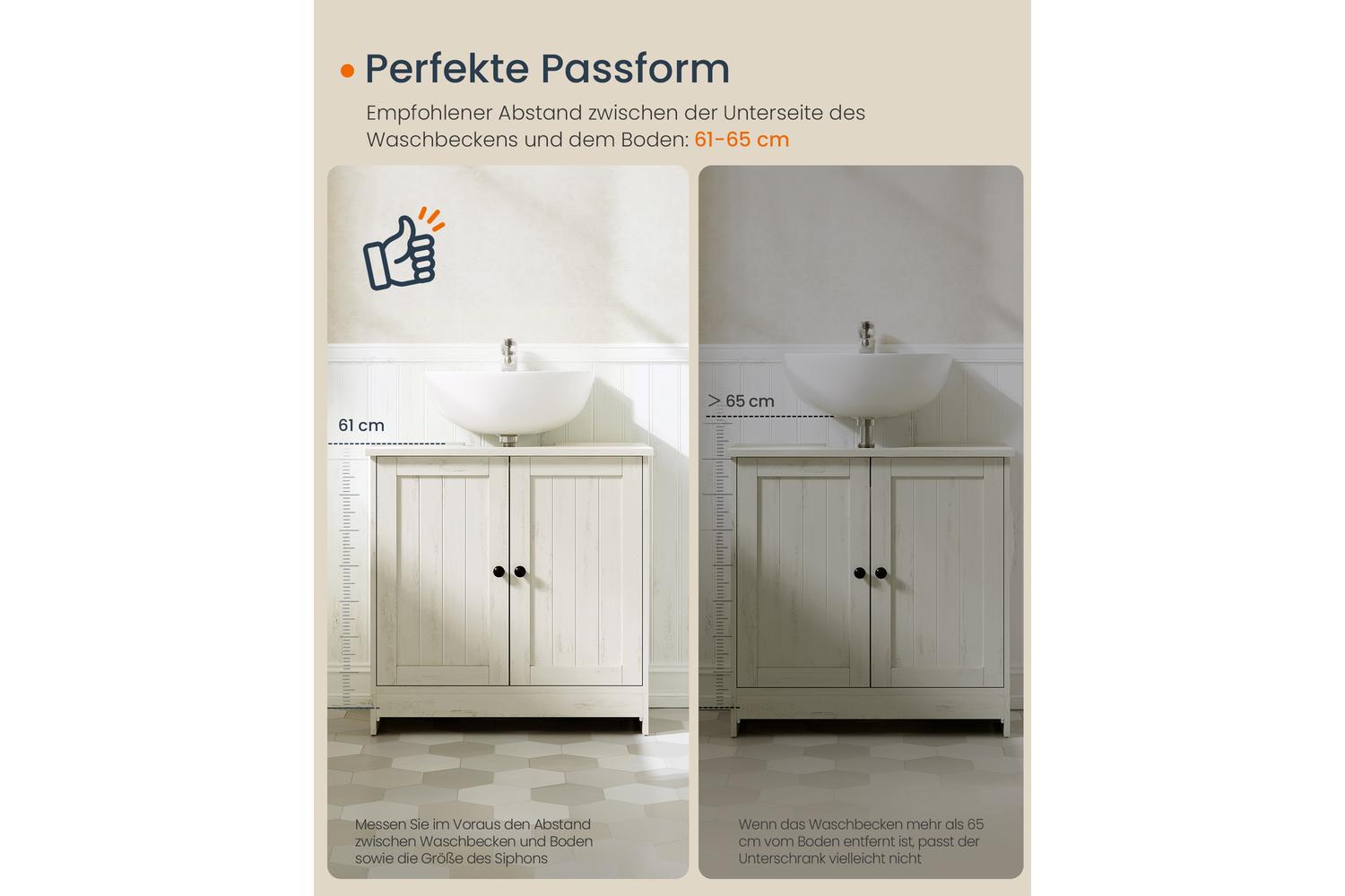 Songmics Home Washbasin Cabinet | Bathroom Storage Cabinet | 60cm-7