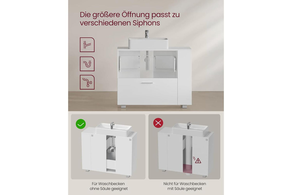 Vasagle Washbasin Cabinet | Bathroom Storage | 30 X 80 X 64 Cm-6