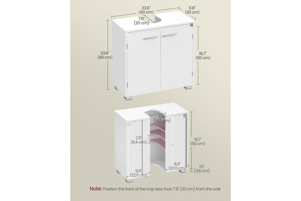 Vasagle Washbasin Cabinet | Bathroom Storage | 60 X 60 Cm-6