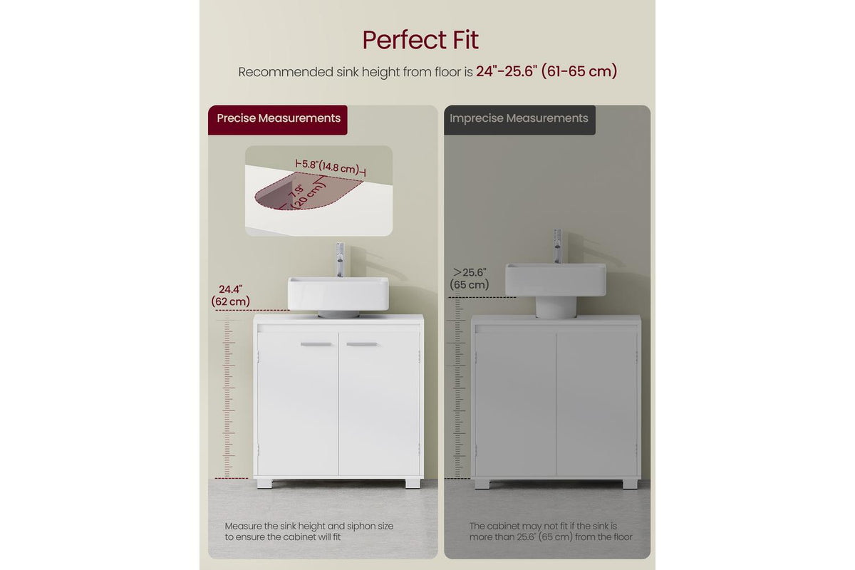 Vasagle Washbasin Cabinet | Bathroom Storage | 60 X 60 Cm-7
