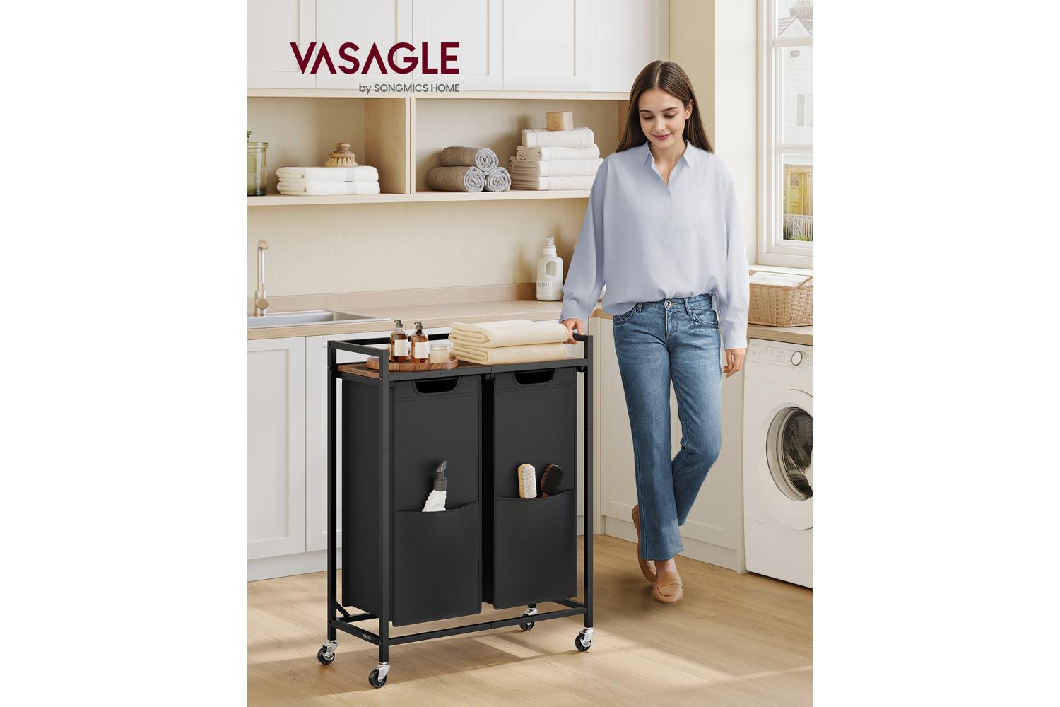 Vasagle Laundry Hamper | Laundry Basket | Steel And Particleboard-2