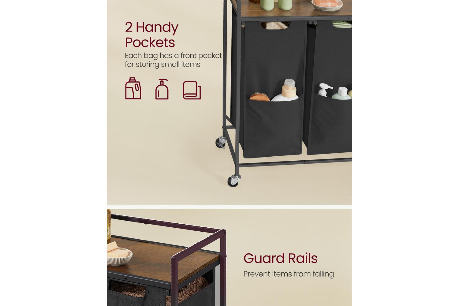 Vasagle Laundry Hamper | Laundry Basket | Steel And Particleboard-4