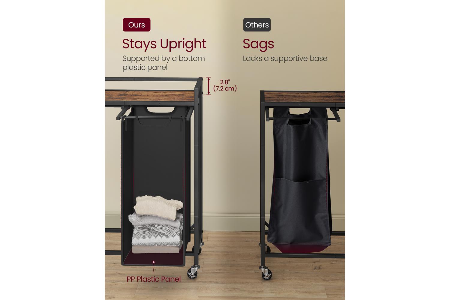 Vasagle Laundry Hamper | Laundry Basket | Steel And Particleboard-5