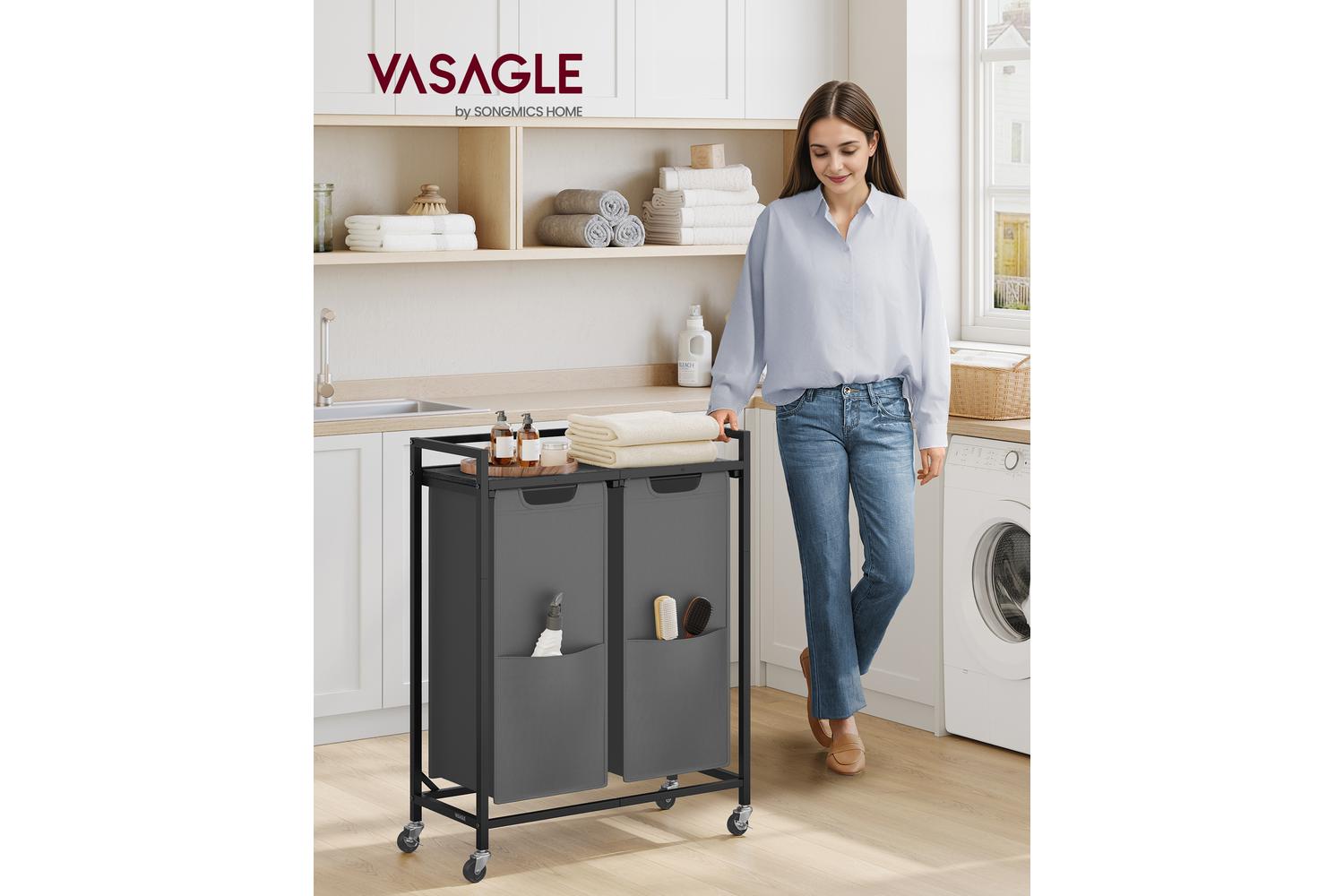 Vasagle Laundry Hamper | Laundry Basket | Steel And Particleboard-2