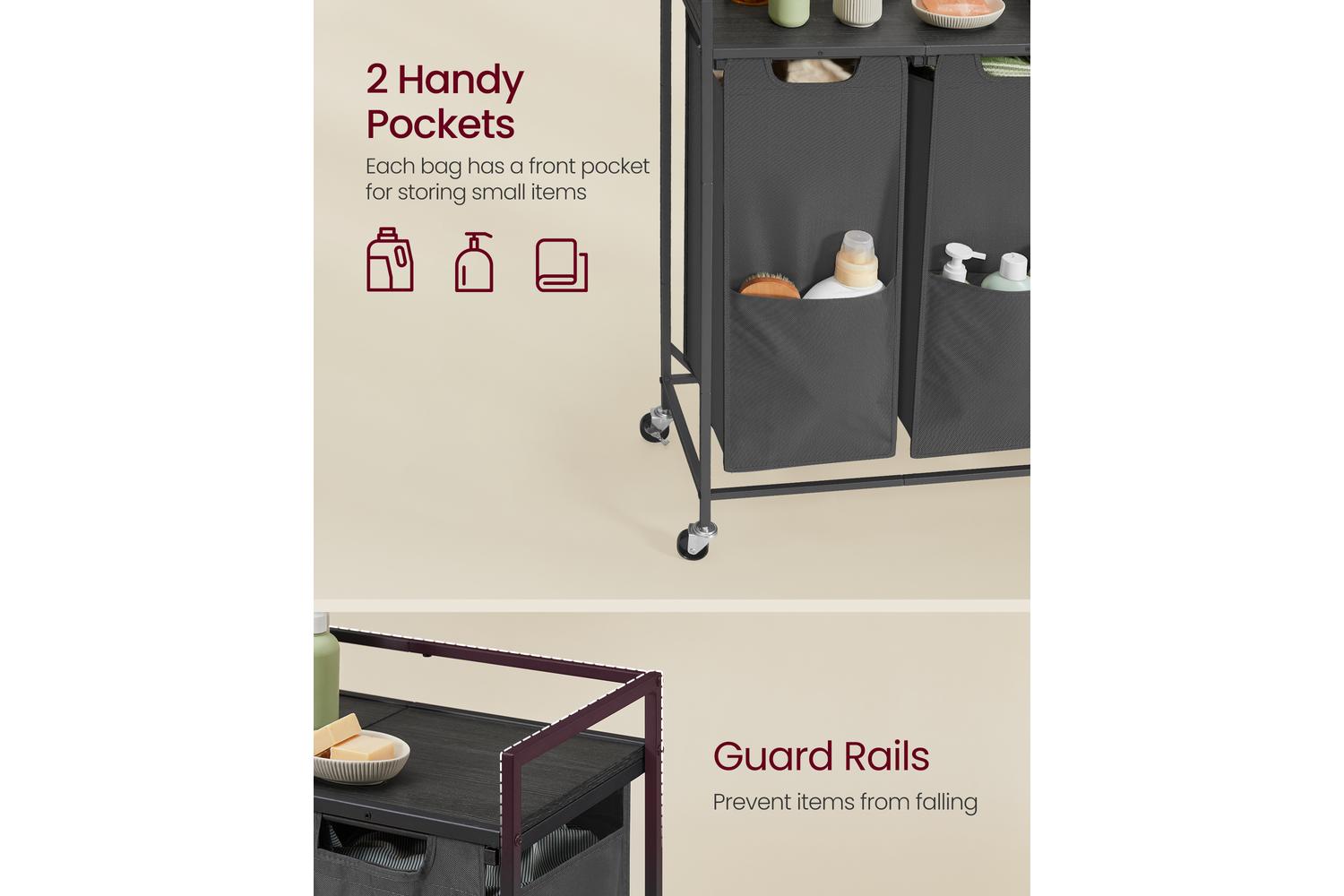 Vasagle Laundry Hamper | Laundry Basket | Steel And Particleboard-4