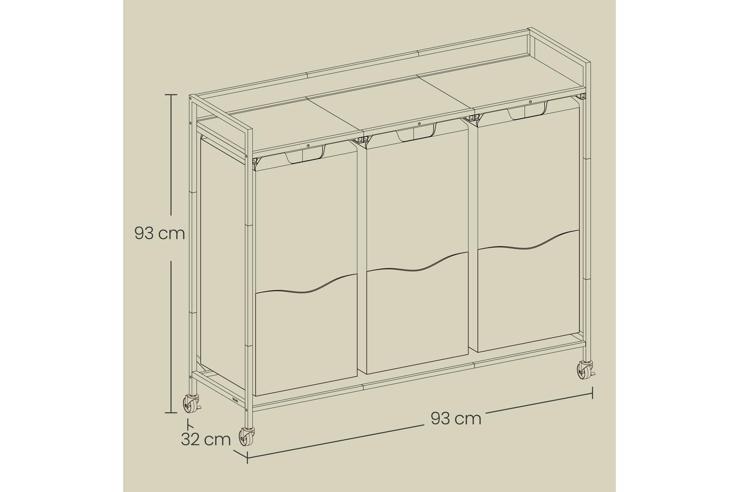 Vasagle Laundry Hamper | Laundry Sorter | Steel & Particleboard-3