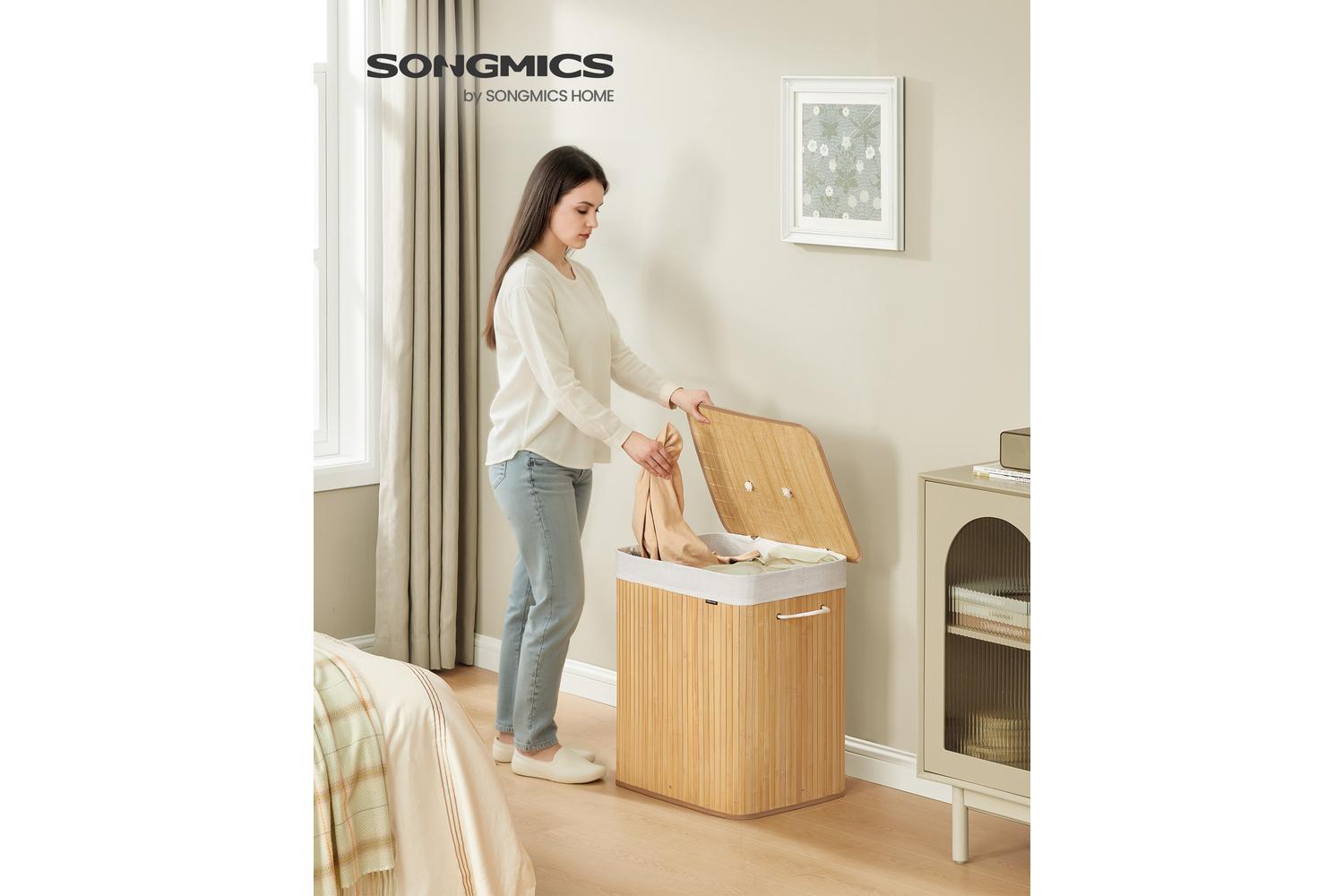 Songmics Laundry Hamper | Laundry Basket | Bamboo | 120 L-2