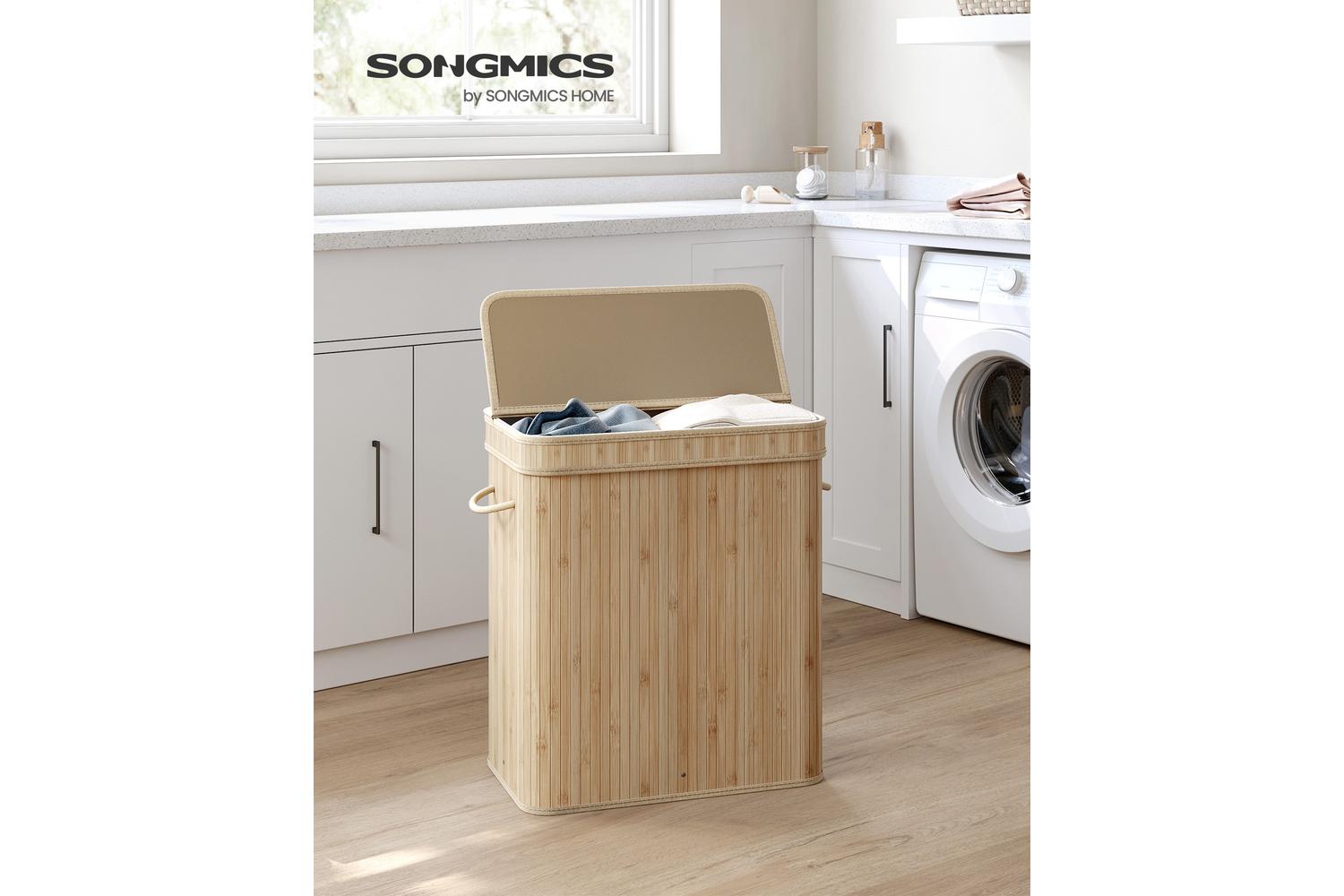 Songmics Laundry Hamper | Laundry Basket | Bamboo | 100 L-2