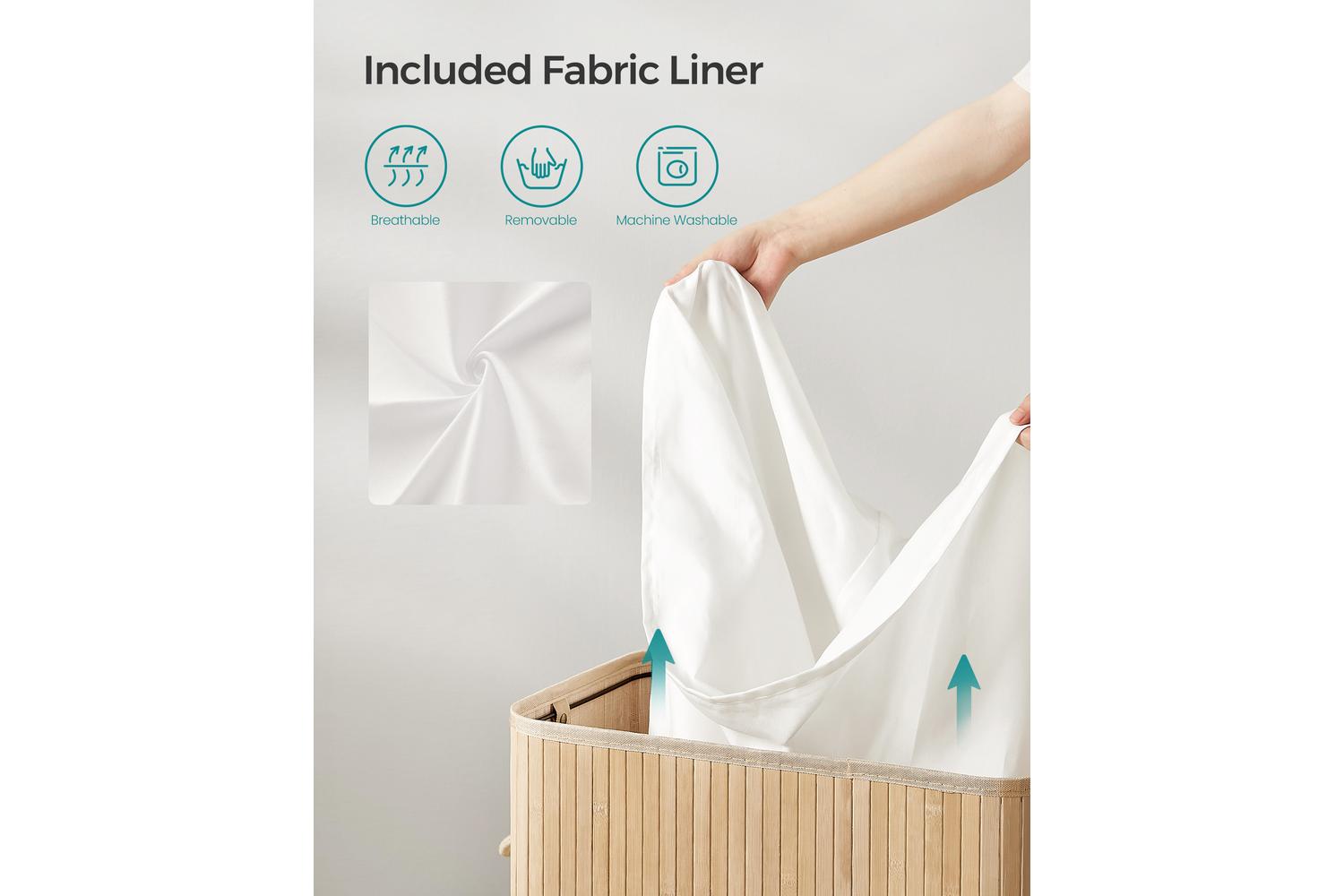 Songmics Laundry Hamper | Laundry Basket | Bamboo | 100 L-8