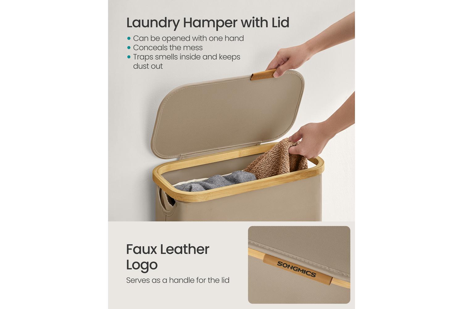 Songmics Laundry Hamper | Laundry Basket | Oxford Fabric | 65l-4