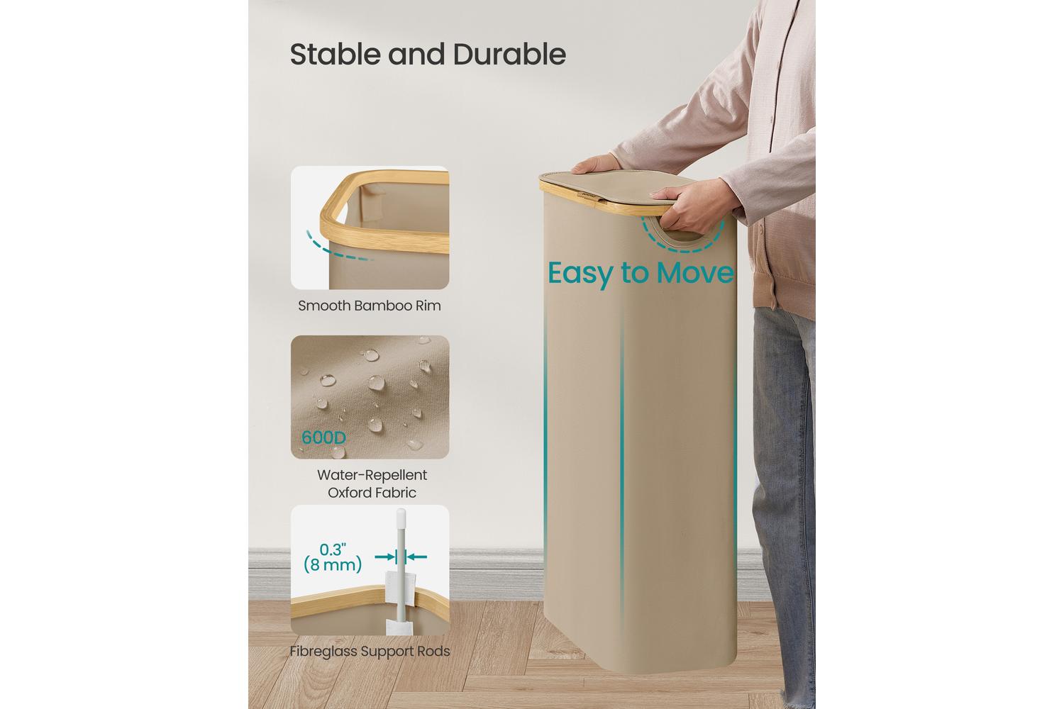 Songmics Laundry Hamper | Laundry Basket | Oxford Fabric | 65l-7
