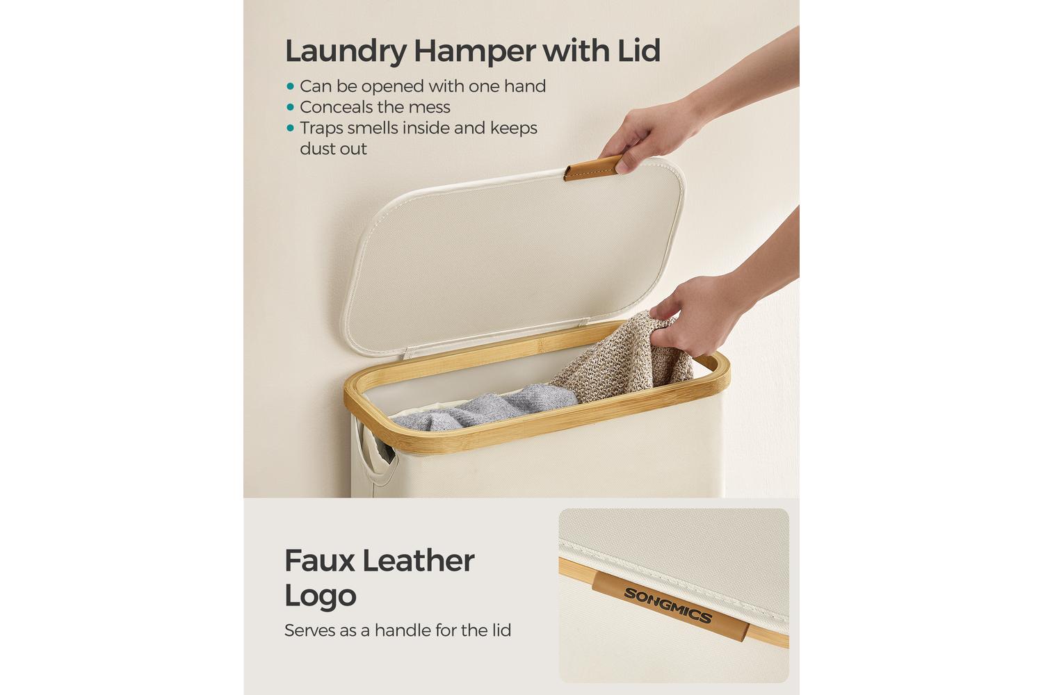Songmics Laundry Hamper | Laundry Basket | Oxford Fabric | 65l-4