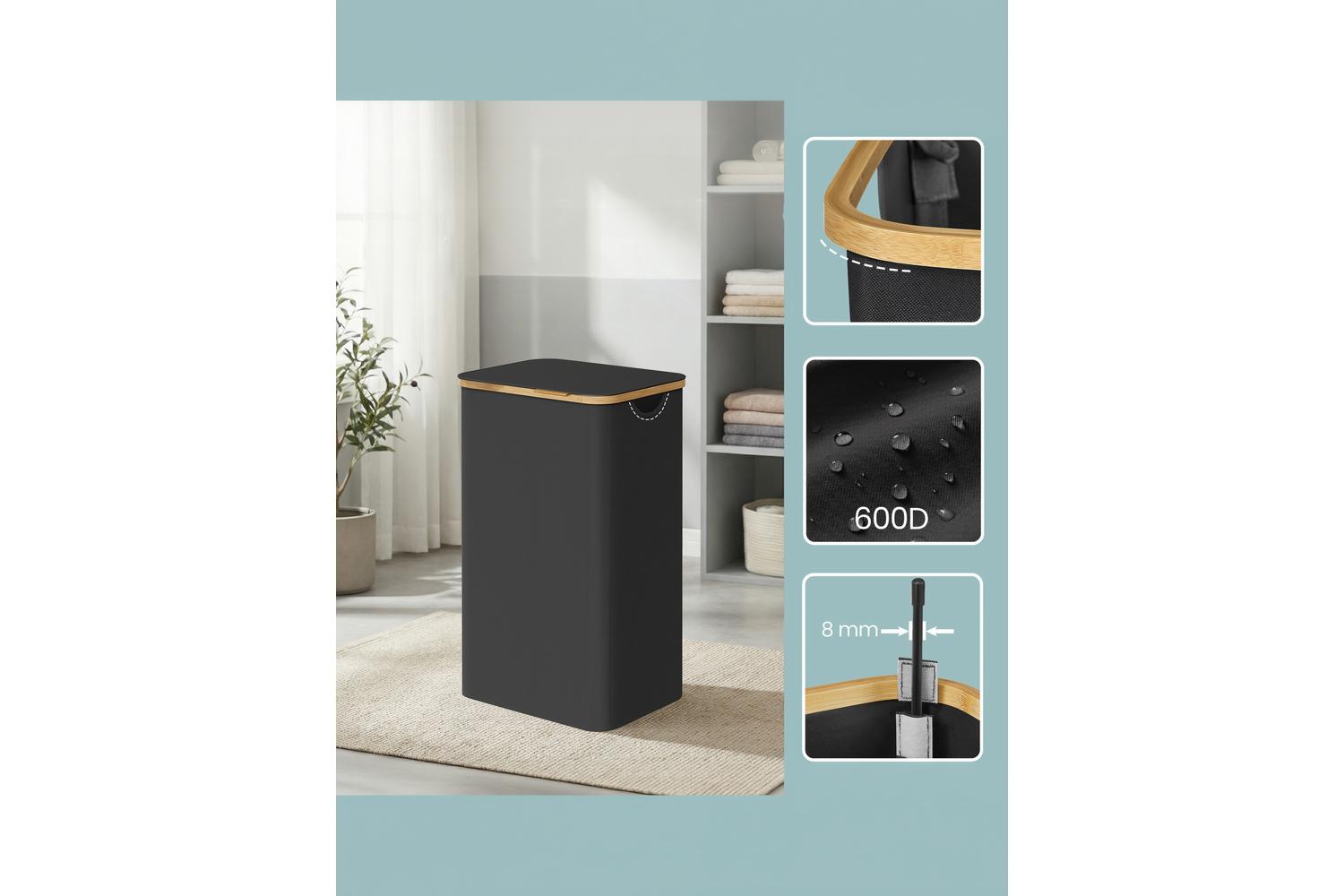 Songmics Laundry Hamper | Laundry Basket | Oxford Fabric | 90l-6