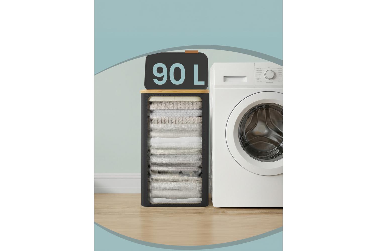 Songmics Laundry Hamper | Laundry Basket | Oxford Fabric | 90l-7